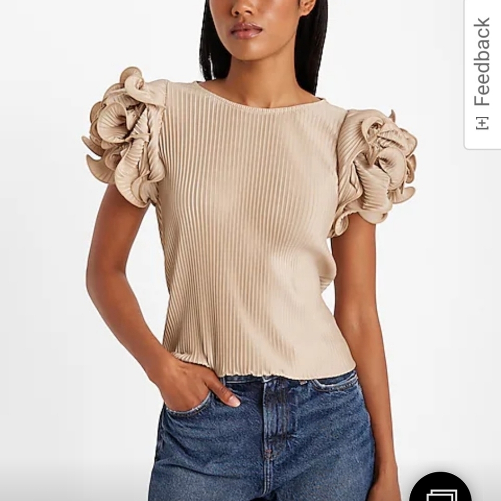 Express Rosette Sleeve Blouse